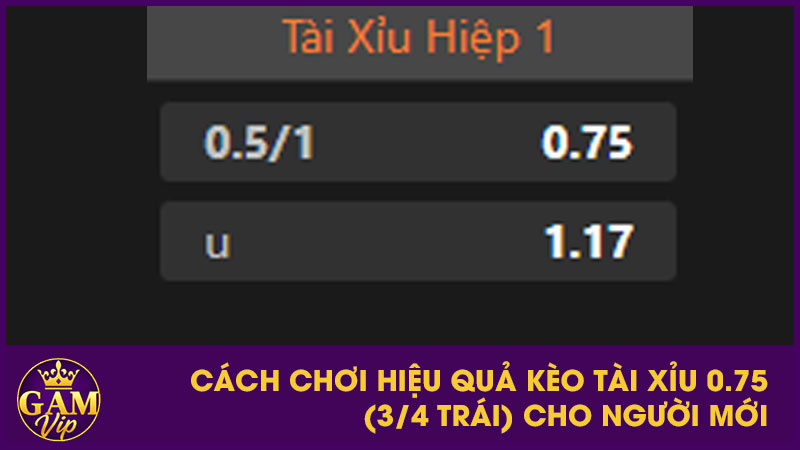Cách chơi hiệu quả kèo tài xỉu 0.75 (3/4 trái) cho người mới
